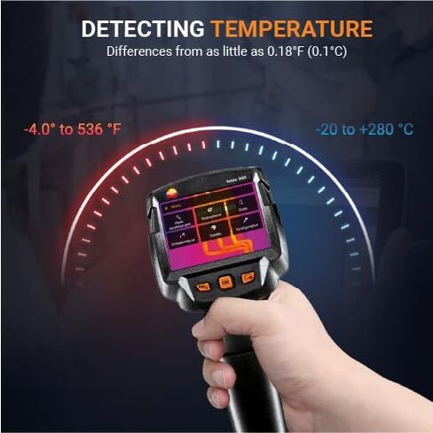 Testo 865s Thermal Imager – Thermal Images with 160 x 120 px Resolution – Automatic Hot and Cold Spot Detection – Outdoor Infrared Camera for Construction and Maintenance in Saudi Arabia