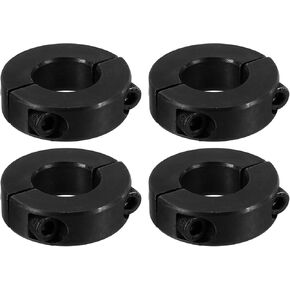 PATIKIL Bore 22mm Double Split Shaft Collar 42mm OD 15mm Thickness, 4 Pack 45#Carbon Steel Locking Collar Clamp Style with Set Screw for Machine Tools Industry, Black