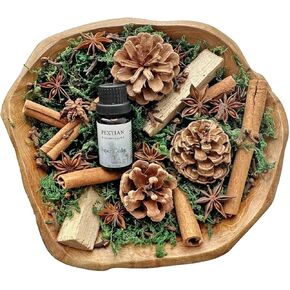 Christmas Potpourri, Cinnamon Pine Cones Scented Potpourri with Cloves, Star Anise, Moss, Pine Blocks, Decorative Christmas Vase & Bowl Filler Decor for Home Fragrance, Sachet, Fall, Winter