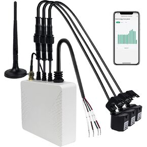 Wifi 3-Phase Clamp Meter, Smart Home Energy Monitor with 3 200A Circuit Level Sensors | Real Time Electricity Monitor/Meter