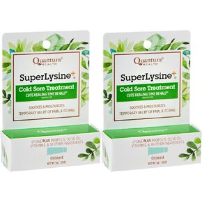 Quantum SuperLysine+ Cold Sore Treatment Ointment|Relieves Pain, Burning, and Itching|Cuts Healing Time in Half|0.25 Ounce in Kuwait