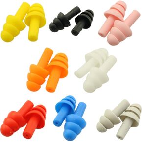8PCS Black Noise Canceling Earplugs Waterproof Swimming Earplugs Silicone Protective Earplugs Sleep Soundproof Soft Earplugs for Sleeping Dormitory Snoring Swimming Ride Boat Airplane Trave