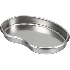 PATIKIL Stainless Steel Tray, 2 Pack 18.5x11.5cm Curved Flat Type Dish Lab Instrument Tool