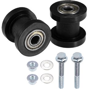 Chain Roller Pulley Tensioner with Bolt Nut Gasket/Wheel Guide Tensioner for Motorcycle Mini Bike ATV 125cc 140cc 160cc XR125 KLX110 Dirt Bike/Durable Plastic 8mm / 2 Set Green