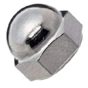 Small Parts 18-8 Stainless Steel Acorn Nut, Grade 4, Right Hand Threads, #10-32 Threads (Pack of 50)