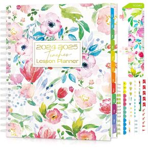 مخطط المعلم للعام الدراسي الأكاديمي 2024-2025 - كتاب خطة الدرس الشامل مقاس 8.5 × 11 بوصة مع إغلاق مرن وإشارة مرجعية وملصقات مخططة، لجدول الفصل الدراسي اليومي والأسبوعي والشهري in Kuwait