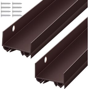 2 Set Door Sweep for Bottom of Door Weather Stripping Door Seal Plastic Slide on Bottom Door Seal PVC 1 3/4" Under Door Sweeps for Exterior Doors Weather Stripping Bottom