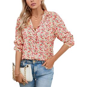 بلوزات COUXILY للنساء، قمصان عصرية بأكمام طويلة وأزرار سفلية، قمصان كاجوال أنيقة، بلوزات عمل in Kuwait