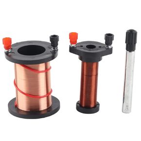 Electromagnetic Induction Coil, Induction Coil Electromagnet Kit, Demonstration Teaching with Primary Secondary Cylindrical Iron Core Physics Transformer Studying for Laboratory Lenz's Law