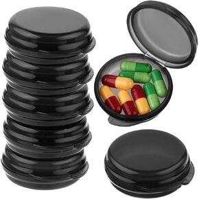 3Pcs Small Pill Box, Travel Pill Case, Portable Medicine Pill Container Holder, Daily Round Mini Pill Organizer for Purse Pocket to Hold Vitamin Medication Fish Oil Supplement