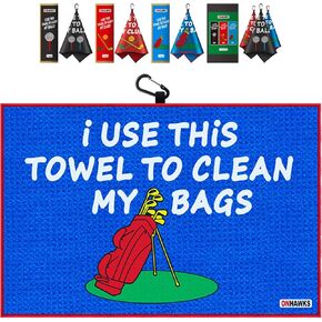 Funny Golf Towel for Golf Bag for Men and Women,Microfiber Cleaning Cloth with Clips Can Be Used to Clean Golf Balls, Clubs, Bags and Shoes, Perfect Fun Gift for Golfers.