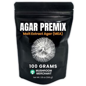 Malt Extract Agar (MEA) Premix (100 Grams) | MEA Premix Makes 100 Agar Plates | Agar Premix for Mushroom Mycelium | Make Agar Petri Dishes for Mycology