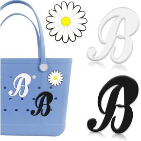 Chris.W 3 Pcs Letter Charms for Bogg Bag Alphabet Insert Charms Compatible with Bogg Bag Decorative Letter Ornaments Accessories for Simple Modern Beach Bag Handbag Rubber Tote Bag Decoration