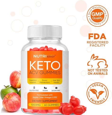 Keto ACV Gummies - Sugar-Free Gluten-Free Apple Cider Vinegar Supplement for Men Women (1000MG) in Saudi Arabia