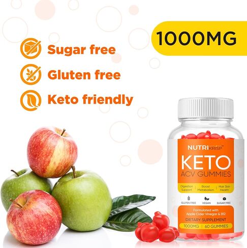 Keto ACV Gummies - Sugar-Free Gluten-Free Apple Cider Vinegar Supplement for Men Women (1000MG) in Saudi Arabia