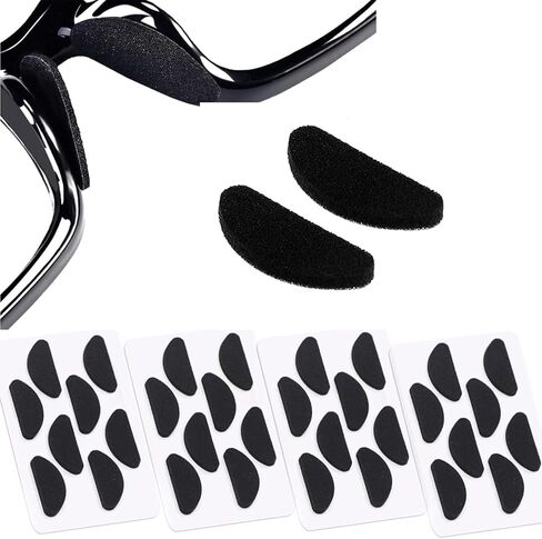 وسادات أنف للنظارات وسادات أنف للنظارات قابلة للتعديل وسادات أنف إسفنجية للنظارات غير قابلة للانزلاق وسادات أنف للنظارات للإطار البلاستيكي (16 زوجًا، جلد/1.5 مم) in Kuwait