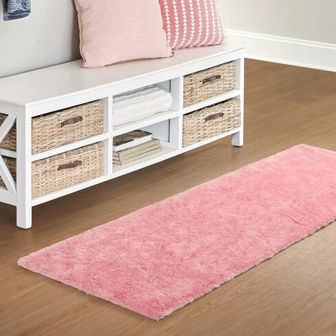 Lahome White Fluffy Fuzzy Rug 5x7 Area Rugs for Living Room, Faux Fur Rug for Nursery Kids with Rubber Backing, Washable Ultra Soft Non-Shedding Plush Shag Carpet for Girls Bedroom in Saudi Arabia