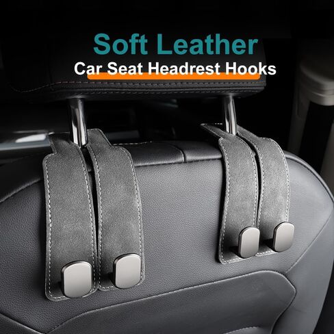 2PCS Car Seat Hooks for Headrest, Leather Car Seat Headrest Double Hook, Purse Hook for car,Car Back Seat Headrest Hooks for Handbags,Bags,car Hooks, Holder Car Organization Accessories in Saudi Arabia