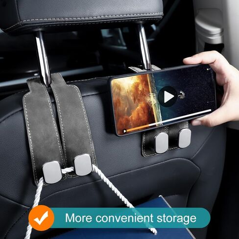 2PCS Car Seat Hooks for Headrest, Leather Car Seat Headrest Double Hook, Purse Hook for car,Car Back Seat Headrest Hooks for Handbags,Bags,car Hooks, Holder Car Organization Accessories in Saudi Arabia