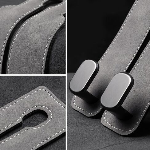 2PCS Car Seat Hooks for Headrest, Leather Car Seat Headrest Double Hook, Purse Hook for car,Car Back Seat Headrest Hooks for Handbags,Bags,car Hooks, Holder Car Organization Accessories in Saudi Arabia