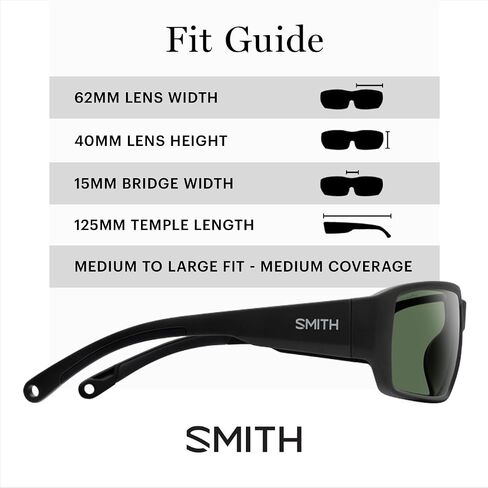 SMITH Hookset Matte Black Sunglasses - Performance Active Sunglasses - for Men & Women - ChromaPop Glass Polarchromic Yellow Blue Mirror in Saudi Arabia