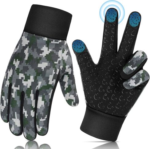 Kids Winter Warm Sports Gloves - Cold Weather Snow Youth Water-Resistant Cycling Glove for Running Riding Football, Touch Screen Thermal Children Mittens Age 10 12 Years Boys Girls Black in Saudi Arabia