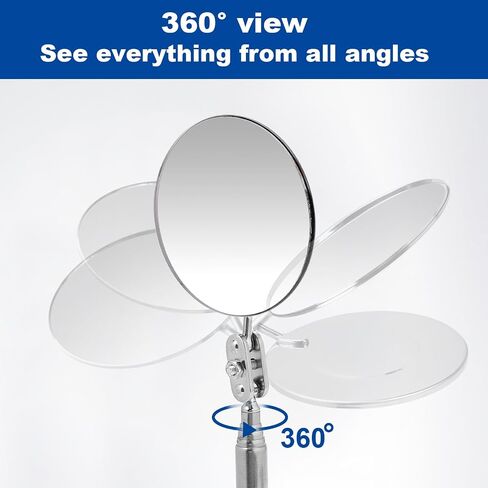 3 Pack Stainless Steel Mechanic Mirror Round Mirror Inspection Tool Telescoping Inspection Mirror Long Handle Extendable Mirror for Check Observe Vehicle and Other Small Parts in Saudi Arabia