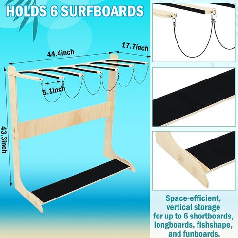 Freestanding Surfboard Rack Vertical Surfboard Storage Rack Skateboard Surfboard Stand Holder Indoor Surfboard Storage for Wakeboard Shortboard Longboard Display in Saudi Arabia