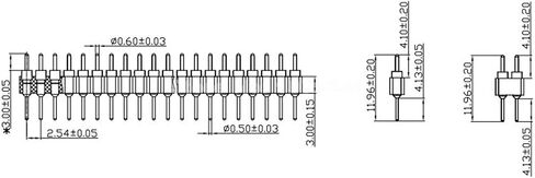VG_S 10 pcs. 40 pin 2.54mm Gold Plated Male 40 Pin Single Row Straight Round Pin Header Strip in Saudi Arabia