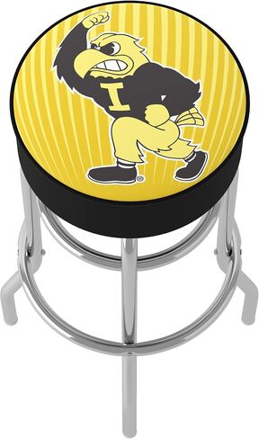 Trademark Global Bar Stool - University of Iowa Herky Stool with Foam Padded Seat - Swivel Chair for Game Room, Garage, or Home Bar in Saudi Arabia