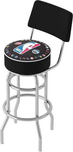 Trademark Global Bar Stool - NBA NBA Logo with All Teams Stool with Foam Padded Seat and Back - Swivel Chair for Game Room, Garage, or Home Bar in Saudi Arabia
