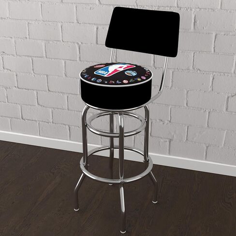 Trademark Global Bar Stool - NBA NBA Logo with All Teams Stool with Foam Padded Seat and Back - Swivel Chair for Game Room, Garage, or Home Bar in Saudi Arabia