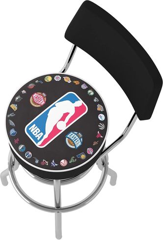Trademark Global Bar Stool - NBA NBA Logo with All Teams Stool with Foam Padded Seat and Back - Swivel Chair for Game Room, Garage, or Home Bar in Saudi Arabia