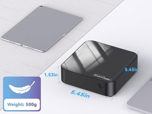 DreamQuest N100 Mini Pc Windows 11 Pro مثبت مسبقًا، Intel N100 (حتى 3.4 جيجا هرتز) كمبيوتر مكتبي صغير، 16 جيجا DDR4 RAM 512 جيجا M.2 SSD كمبيوتر، USB3.2، WIFI 5، بلوتوث، Dual Lan، 4k HDMI، للمنزل/المكتب in Saudi Arabia