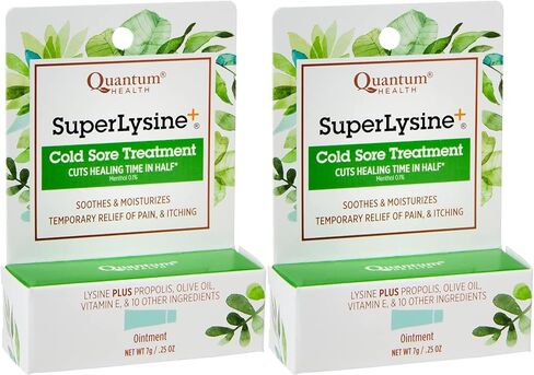 Quantum SuperLysine+ Cold Sore Treatment Ointment|Relieves Pain, Burning, and Itching|Cuts Healing Time in Half|0.25 Ounce in Kuwait
