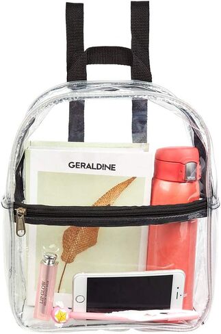 حقيبة ظهر شفافة صغيرة لمناسبات الاستاد، حقيبة استاد شفافة مع جيب أمامي للحفلات الموسيقية والمناسبات الرياضية والسفر والعمل in Kuwait