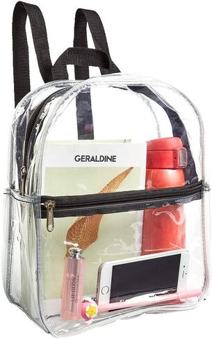 حقيبة ظهر شفافة صغيرة لمناسبات الاستاد، حقيبة استاد شفافة مع جيب أمامي للحفلات الموسيقية والمناسبات الرياضية والسفر والعمل in Kuwait