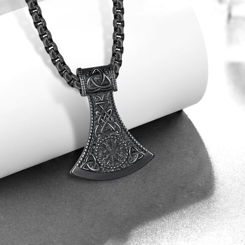Viking Necklace for Men 925 Sterling Silver Viking Axe Necklace Norse Viking Gifts for Men Women in Saudi Arabia