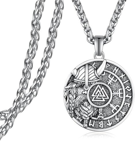 Viking Necklace for Men 925 Sterling Silver Viking Axe Necklace Norse Viking Gifts for Men Women in Saudi Arabia