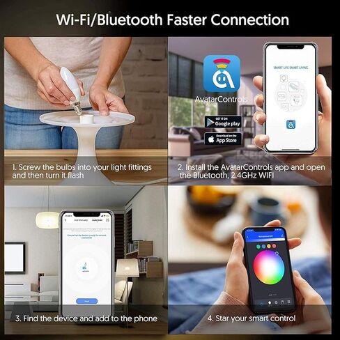 6 Pack E12 Smart Bulbs, Alexa WiFi Candelabra Smart Light Bulbs 5W 2700K-6500K Color Changing Dimmable RGBCW, Music Timer Ceiling Fan Smart B11 Candle Base Small LED Light Bulb, 2.4GHz WiFi in Kuwait