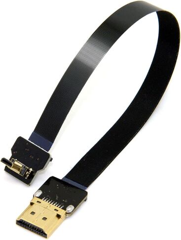 تشينيانغ CY HDMI ذكر إلى مايكرو HDMI ذكر 90 درجة بزاوية FPC كابل مسطح 20 سم لـ FPV HDTV Multicopter التصوير الجوي منفذ HDMI in Kuwait