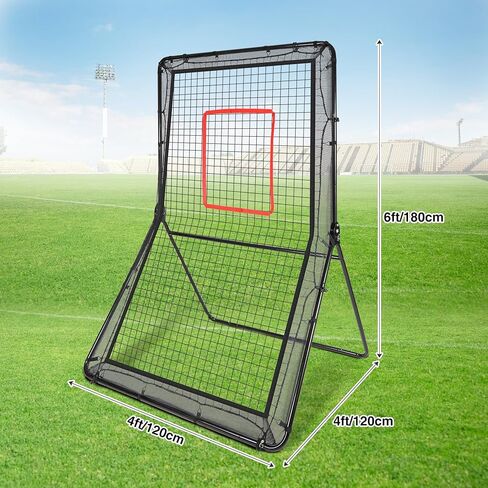 Lineslife Lacrosse Rebounder لشبكة الفناء الخلفي، معدات تدريب شديدة التحمل مقاس 4 × 6 أقدام للرمي والرمي، شاشة ترتد للخلف، مدرب ارتداد رياضي in Kuwait