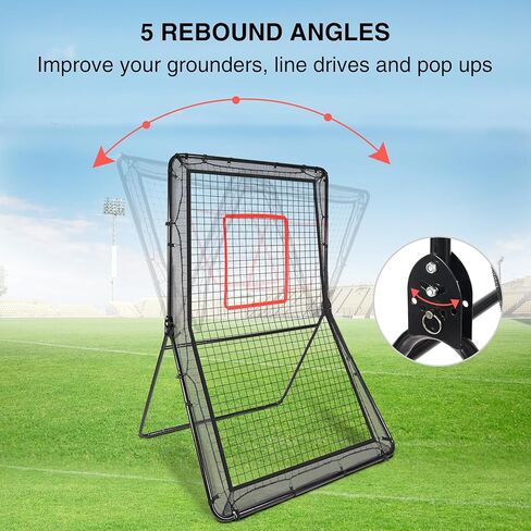 Lineslife Lacrosse Rebounder لشبكة الفناء الخلفي، معدات تدريب شديدة التحمل مقاس 4 × 6 أقدام للرمي والرمي، شاشة ترتد للخلف، مدرب ارتداد رياضي in Kuwait
