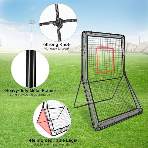 Lineslife Lacrosse Rebounder لشبكة الفناء الخلفي، معدات تدريب شديدة التحمل مقاس 4 × 6 أقدام للرمي والرمي، شاشة ترتد للخلف، مدرب ارتداد رياضي in Kuwait