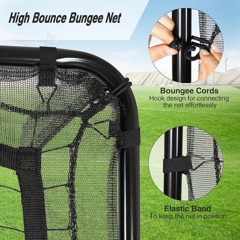 Lineslife Lacrosse Rebounder لشبكة الفناء الخلفي، معدات تدريب شديدة التحمل مقاس 4 × 6 أقدام للرمي والرمي، شاشة ترتد للخلف، مدرب ارتداد رياضي in Kuwait