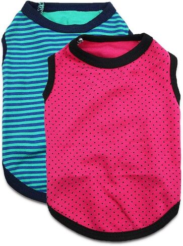 DroolingDog Dog Shirts Small Dogs Clothes Soft Breathable T Shirt, Medium, Pack of 2 in Saudi Arabia