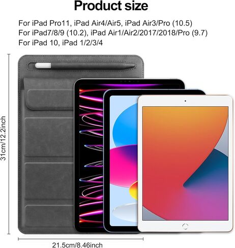 8-11 inch Tablet Sleeve Case with Pen Holder, Slim PU Lightweight Universal case with Foldable Stand for iPad 10th Generation 2022, iPad Pro 11, iPad mini6, Galaxy Tab S9/A9 Plus/A8 etc Pink in Kuwait