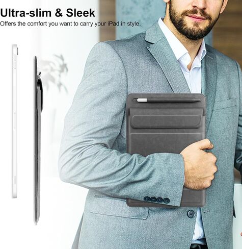 8-11 inch Tablet Sleeve Case with Pen Holder, Slim PU Lightweight Universal case with Foldable Stand for iPad 10th Generation 2022, iPad Pro 11, iPad mini6, Galaxy Tab S9/A9 Plus/A8 etc Pink in Kuwait