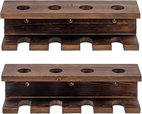 MyGift Solid Burnt Wood Baseball Bat Holder and Ball Display Shelf, Wall Mounted Sports Memorabilia and Collectibles Floating Shelf in Kuwait