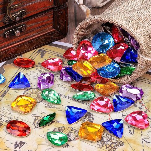 18PCS Diving Gem Pool Toys, Acrylic Big Colorful Diamonds Pirate Treasure Diving Gems Underwater Swimming Toys for Kids Summer Pool Beach Party Favor Games Gifts in Saudi Arabia